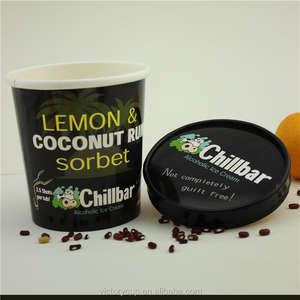 Tasses à paroi unique de qualité alimentaire de 470ml couvercles feuille d'or estampage gaufrage logo matériaux recyclés pour yaourt nouilles biscuits crème glacée - Product Image 4