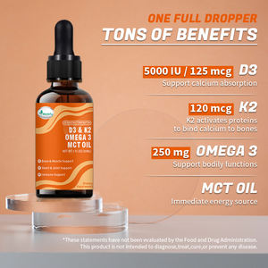 Gotas de Vitamina D3 <span class=keywords><strong>K2</strong></span> con Aceite MCT Omega, Gotas de D3 Líquidas Sin OMG para las Defensas del Cuerpo, Absorción Más Rápida, Mantienen los Huesos - Product Image 3