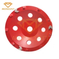 Roue de tasse de 7 pouces 3 flèches diamant 9 PCD pour enlever le sol