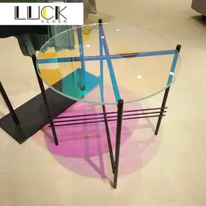 Color Changeable Decorative Art Dichroic Glass Sheet For Table Top
