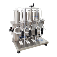 Machine de remplissage semi-automatique à 4 têtes pour liquides sous vide, idéale pour parfums, eaux de Cologne, toners, huiles essentielles et flacons en verre étroits