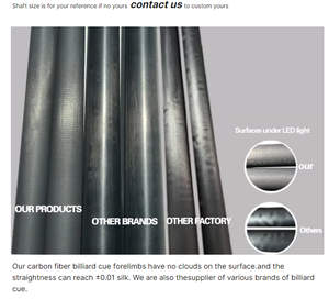 Queue de billard personnalisée en fibre de carbone pour snooker et billard, fût de queue de billard en fibre de carbone pour snooker et billard américain - Product Image 3