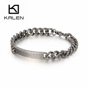 Kalen 316L Stainless Steel 21.5 Cm Panjang Link Rantai Pria Gelang