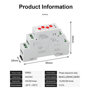 Protector de secuencia de fase YHXU Relé de pérdida de fase de voltaje trifásico 380 AC 05 Protector de pérdida de Fase de monitoreo de bajo voltaje - Product Image 4