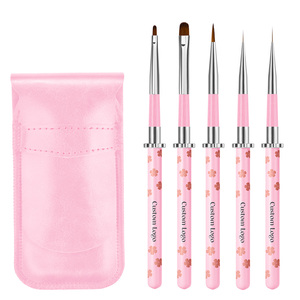 Pinceaux à liner pour nail art, ultra fins, rose, 7/9/11/15/20 mm, personnalisés, synthétiques/en poils de Kolinsky, <span class=keywords><strong>extra</strong></span> fins, pour nail art - Product Image 4