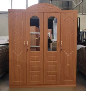 Armoire de rangement moderne pour la maison, 4 portes, design personnalisé, armoire à vêtements pour chambre à coucher, armoire en acier métallique avec miroir - Product Image 6