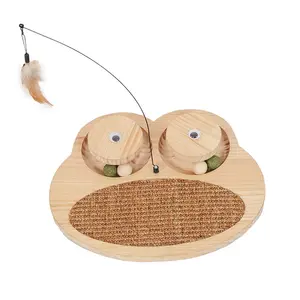 Wholesale OEM Pet Supplies Cute Pet Playing Toys Sisal cat scratching board frog Shaped Cat Scratcher with cat mint