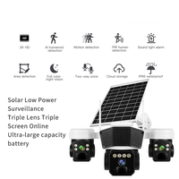 Wistino 4G Farm Solar Camera 3 Lens PIR Human Motion Tracking Alarm Night Vision Full Color Solar Powered Security Camera