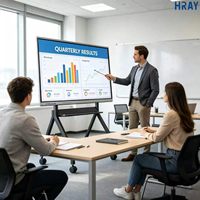 Panel Táctil Interactivo Inteligente HRAY de 86 Pulgadas con Pantalla 4K para Instituciones Educativas, Conferencias y Apoyo a la Generación de Ideas en Pequeños Grupos, Compatible con OEM y ODM