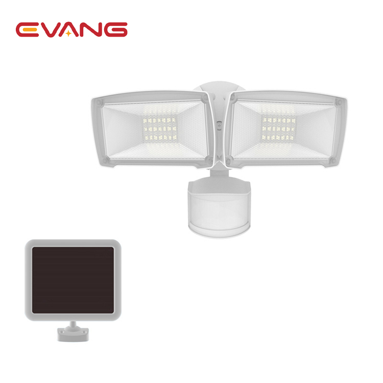 Высокое качество, 2 головки, садовый светодиодный водонепроницаемый наружный светильник с датчиком движения на солнечной батарее