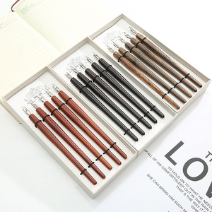 Kit de stylos à tremper, outils de <span class=keywords><strong>calligraphie</strong></span> en bois de rose, <span class=keywords><strong>stylo</strong></span> fontaine à pointes parallèle classiques, ensemble de stylos de <span class=keywords><strong>calligraphie</strong></span> <span class=keywords><strong>arabe</strong></span> anciens - Product Image 6