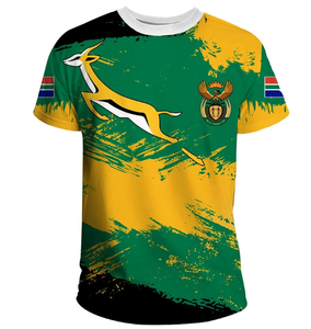 South Africa Bestselling Custom Wholesale Country Custom Flag 3D Printed Short Sleeve T Shirt Flag T-Shirt for Promotional