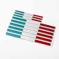 Lot de 9 autocollants décoratifs 3D en PET, drapeau italien tricolore, 150x0mm, pour moto, fabriqué en Chine