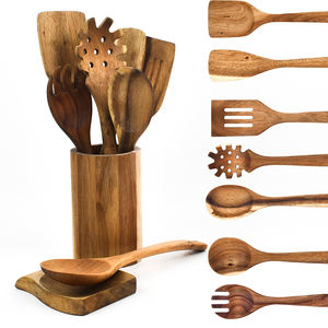 WDF أواني أكيا طبيعية ملعقة خشبية 9 غير لاصقة أوستند للمطبخ إكسسوارات طقم طهي - Product Image 1