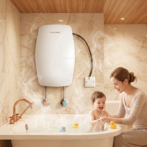 Calentador de Agua Eléctrico Instantáneo Trifásico sin Tanque para Calefacción por Suelo Radiante, con Pantalla Digital LED y Superficie Acrílica, para Uso Doméstico - Product Image 6