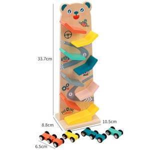 Jouet de voiture en bois à l'effigie d'un ours, artisanat exceptionnel, design exquis, jouet de développement précoce de haute qualité pour la stimulation sensorielle des tout-petits - Product Image 4