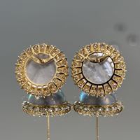 Perle Mabe naturelle de l'île Amami japonaise en or 18 carats, 15,86 mm, bleu bulle impeccable, classique, pour femme, avec certificat