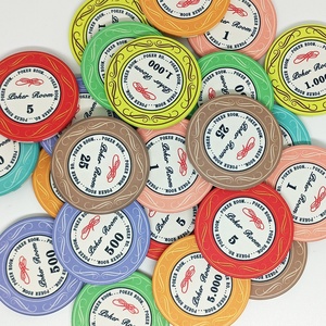 Rounders-fichas de póker de cerámica, nuevo diseño, color caramelo, 39mm, 10g, diferente valor de fábrica profesional, para juego de <span class=keywords><strong>casino</strong></span> en efectivo - Product Image 2