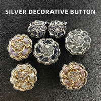 Botón Rectangular Plateado de Lujo con Diseño de 2 Agujeros de 10 mm, Decoración con Cuentas Acrílicas Ecológicas y Botones con Recubrimiento