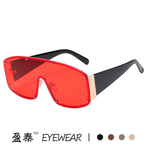 Yingtai Eyewear <b>Oversized</b> <b>Sunglasses</b> Plastic And Metal Frame UV400 Protection Unisex Street Style - Product Image 5