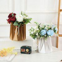 Sacs à fleurs en papier kraft recyclé imperméable en gros avec poignée pour bouquet de fleuriste personnalisé et emballage de cadeau de mariage