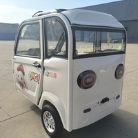Triciclo Eléctrico de Cabina Cerrada de 800W, 2 Puertas, 3 Asientos, Scooter de Movilidad para Personas Mayores, para el Desplazamiento Diario Familiar, Compras, Recogida de Niños