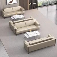 Ensemble de canapés modulaires de luxe en cuir PU de haute qualité, écologiques et confortables pour bureau, appartement, salle de réunion, réception
