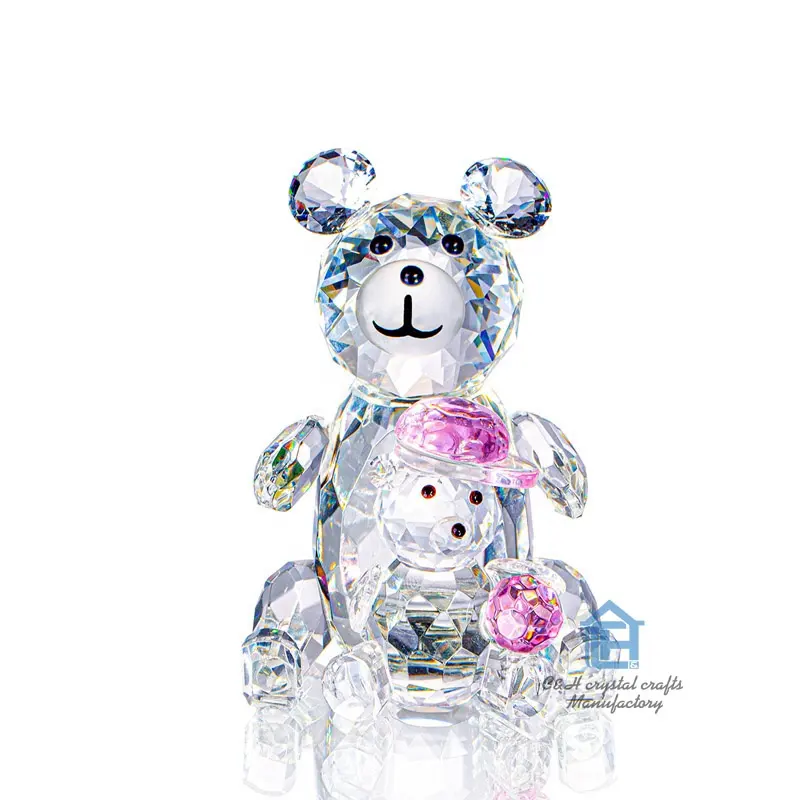 Piccoli simpatici orsacchiotto forma k9 statuette Decorative di alta qualità animali di cristallo per regali decorativi di festa
