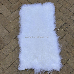 Alfombra Rectangular de Piel de Oveja Auténtica, Placa de Piel de Cordero, Piel Rizada Tibetana Mongol - Product Image 6