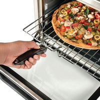 Four à convection de comptoir 14L en acier inoxydable, mini-four grille-pain électrique pour la cuisson de pizzas, toasts et rôtisseries pour la cuisine domestique