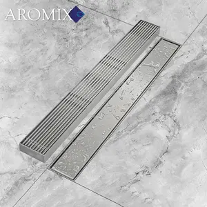 Custom 304 Stainless Steel Bathroom Invisible Strip Linear Floor Drain