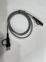 Pasokan Grosir Pabrik Kabel USB-A ke Type C 4 in 1 Berbahan Nilon Kepang, Pengisian Cepat 3A & Transfer Data Andal untuk Ponsel