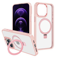 Étui magnétique de luxe pour Apple iPhone 17 Air 16 15 Pro Max étuis de téléphone portable anneau de support en métal mat couverture de téléphone portable transparente