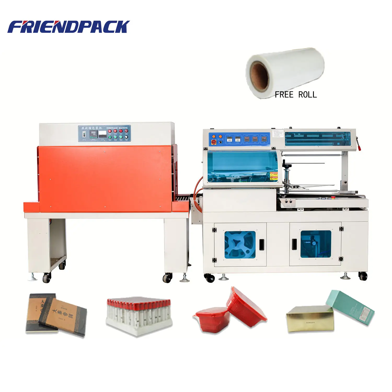 Heat Wiind FQ450 Automatic L POF PE film Sealer Sealing Auto Shrinking Tunnel Shrink Packing Wrapping Machine for boxes