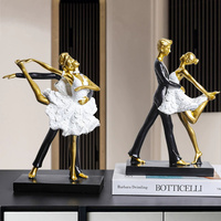 Ensemble de figurines de danse de couple d'art de table de salon de style européen