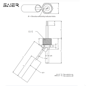 Side gắn <span class=keywords><strong>Float</strong></span> chuyển mực nước Cảm biến điều khiển bể nước mức độ chuyển đổi cho bể cá bể cá bể bơi - Product Image 2