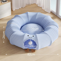Lit tunnel pour chat, écologique, durable, pliable, utilisable toute l'année, grotte rafraîchissante semi-fermée, cachette interactive, jouet pour chaton, animal de compagnie
