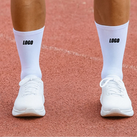 Chaussettes de course en nylon pour cyclisme, compression, séchage rapide, avec logo personnalisé