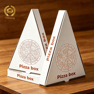 Caja Triangular para <span class=keywords><strong>Pizza</strong></span> Reciclable, con Logotipo Personalizado Impreso, Resistente al Agua y al Aceite, para Comida para Llevar - Product Image 2