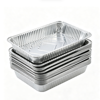 Barquettes jetables en aluminium avec couvercle, personnalisables avec logo, pour barbecue, poisson grillé, cuisson au four et au réchaud
