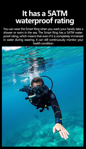 แหวนอัจฉริยะ Q520 เพื่อสุขภาพ, โหมดตรวจจับการเคลื่อนไหวหลายรูปแบบ, แหวนกันน้ำ 5ATM สำหรับผู้ชายและผู้หญิง ใช้ควบคุมการติดตามการออกกำลังกายและตรวจสอบสุขภาพ - Product Image 4