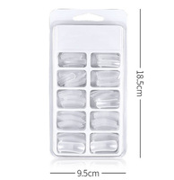 En gros, Moules carrés français pour nail art en plastique acrylique solide, pour extension de gel, couverture complète, réutilisables, pour faux ongles