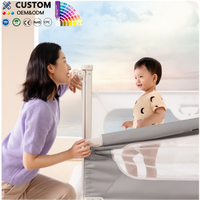Barandilla de Cama con Certificación CE, Barandas de Seguridad para Bebés, Protectores de Cuna para Niños Pequeños, Protector Transparente de Barandilla de Seguridad