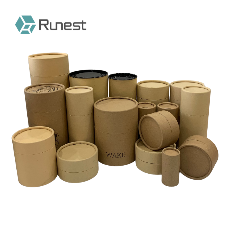 High-End Recyclable Kraft Craft Cylinder Box Industrial Handmade Essential Oil Perfume Cosmetics Paper Tube Packaging