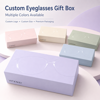 Boîte d'emballage de lunettes de luxe pliable en carton rigide, personnalisable avec couvercle imprimé, options de couleurs multiples