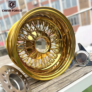 Roues CF 13x7 14x7 15x7 roues à rayons dorés chromés roue forgée pour cadillac thunderbird chevrolet voiture vintage - Product Image 4