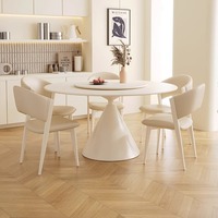 Moderner Stil Luxus Marmor runden vollen Esstisch Stuhl Set 4 6 8-Sitzer Restaurant Küche nach Hause Weißmetall Möbel Designs