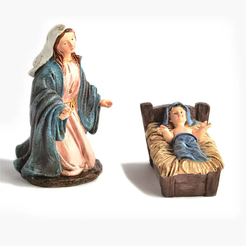 Artesanías de resina para decoración de la iglesia cristiana, Estatua de la Virgen María de Jesús, Sanger, personalización de fábrica