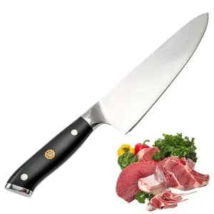 Handmade Chef Knife High Carbon Steel 8 Inch Kitchen Knife Cutting Vegetable Meat Cleaver Ergonomic Wood G10 handle