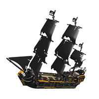 MOULD KING 13199 Pirates Ship Building Blocks para adultos MOC Bricks The Black Ship Model Kits para construir bloques educativos para niños